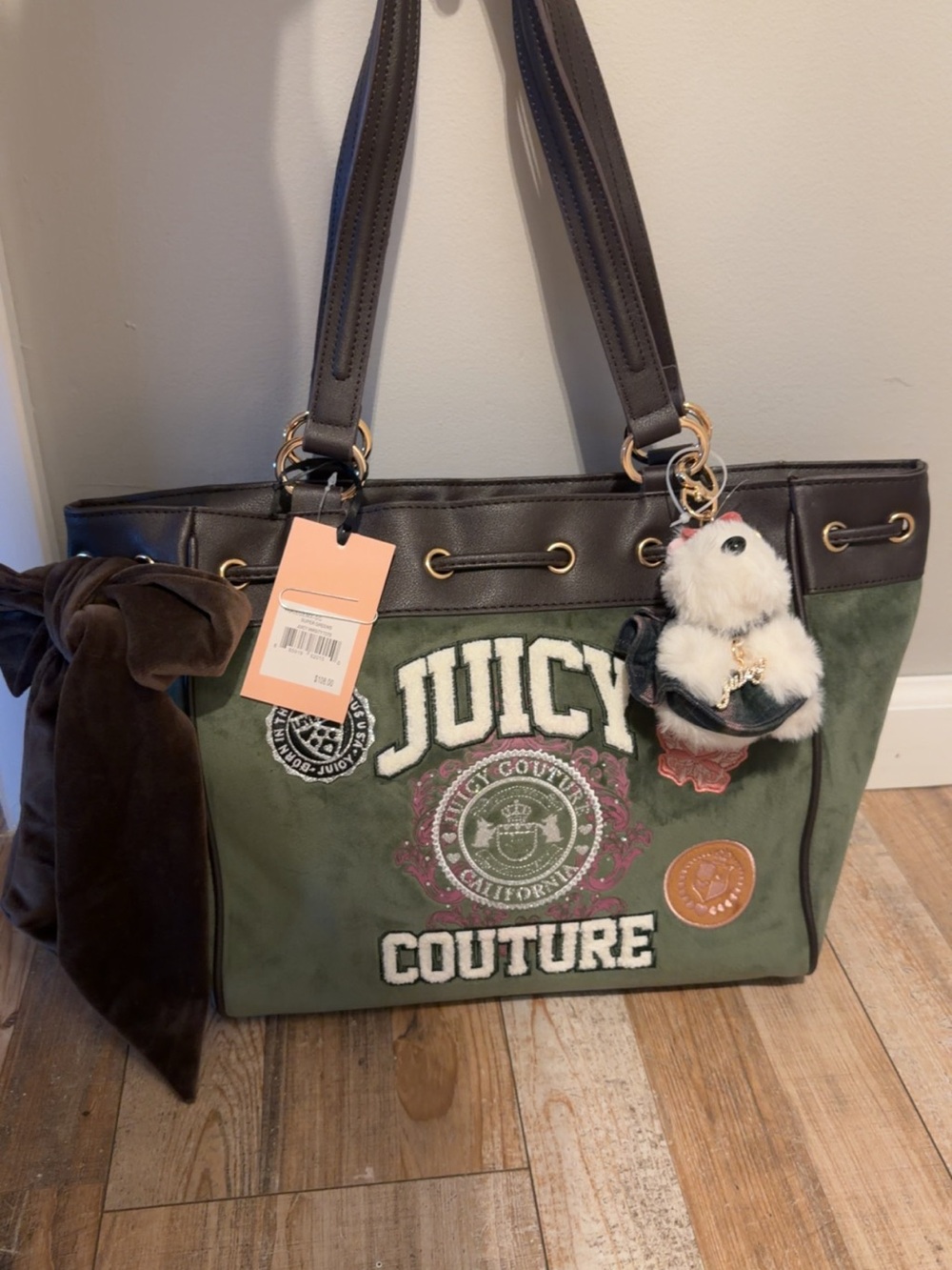 Juicy Couture Super Greens Varsity Tote Bag